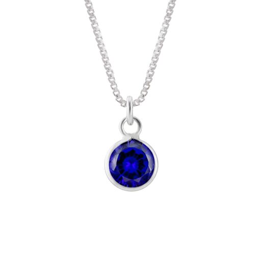 Colar Prata Zircônia Azul 5mm