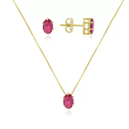 Conjunto em Ouro 18K com Rubis