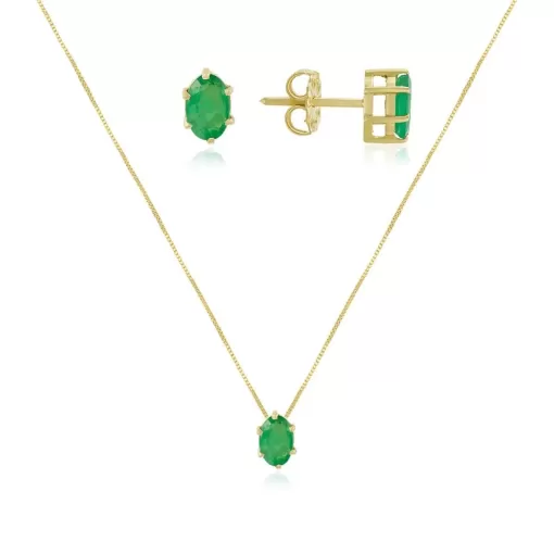 Conjunto em Ouro 18K com Esmeraldas