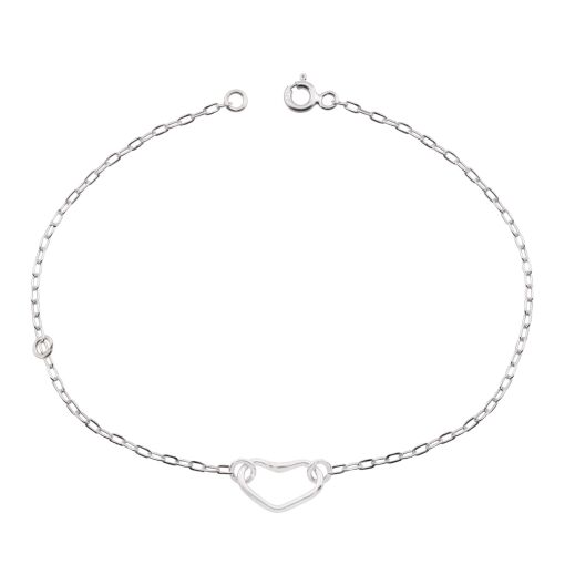 Pulseira Prata Coração