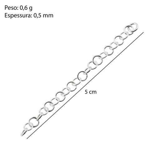 Extensor Prata Elo Português 5cm