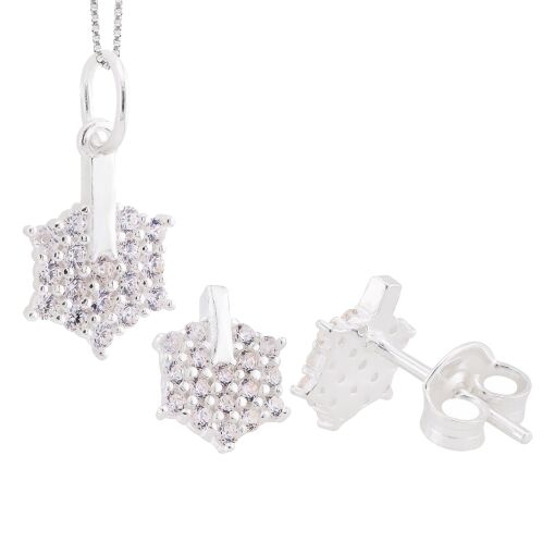 Conjunto Prata Estrela com Zircônias