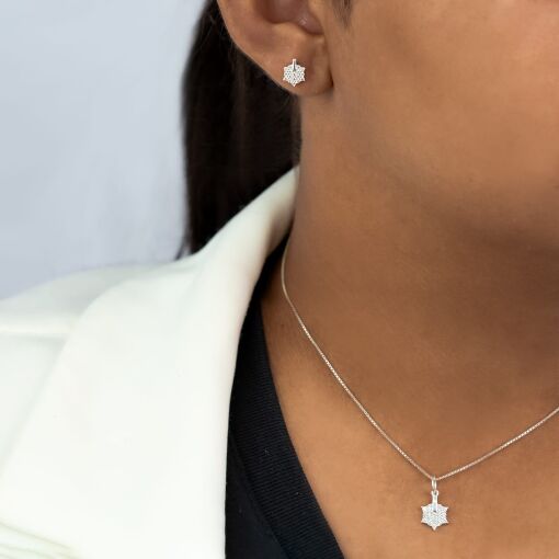Conjunto Prata Estrela com Zircônias