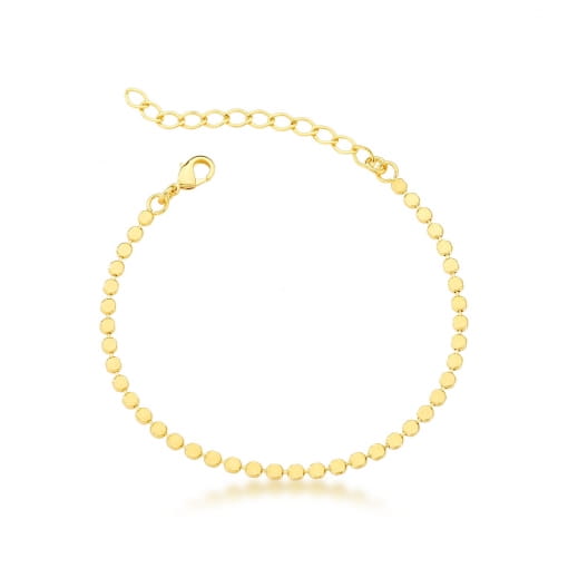 Pulseira Malha Bolinhas Achatadas
