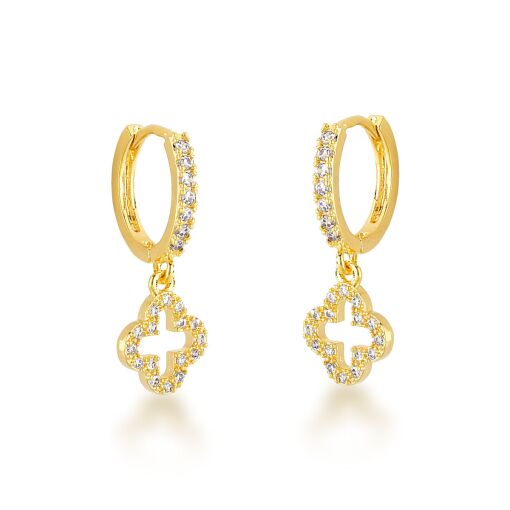 Argola Pingente Trevo 4 Folhas