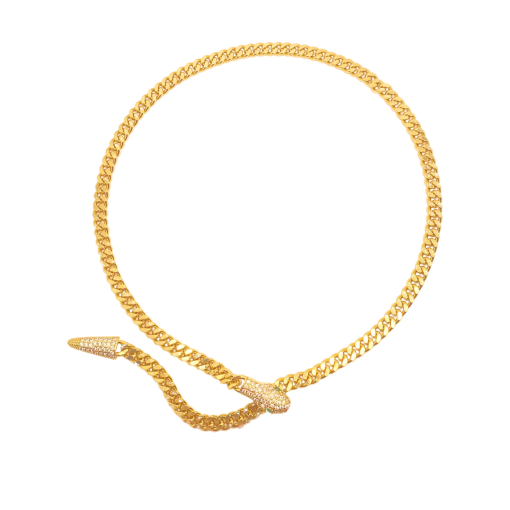 Choker Cobra Entrelaçada Cravejada