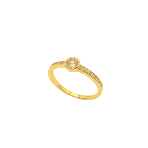 Anel Zircônia 5mm Lados Cravejados