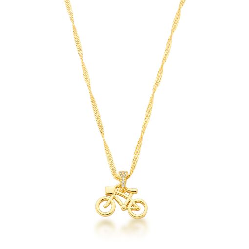 Colar de Bicicleta com Detalhes Cravejados