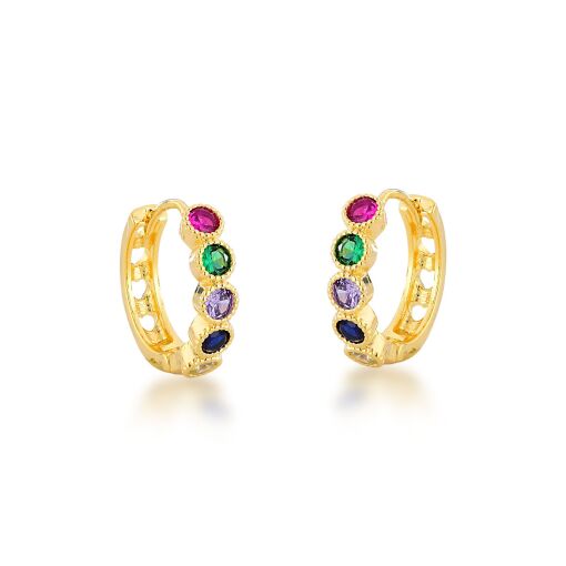 Argola 5 Zircônias Colors