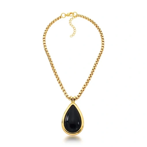 Colar com Pingente Gota Resina