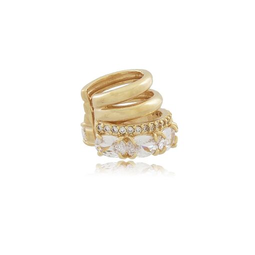 Piercing Fake no Banho de ouro 18K com Zircônias