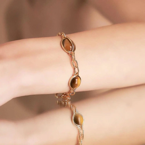 Pulseira Coração Olho de Tigre