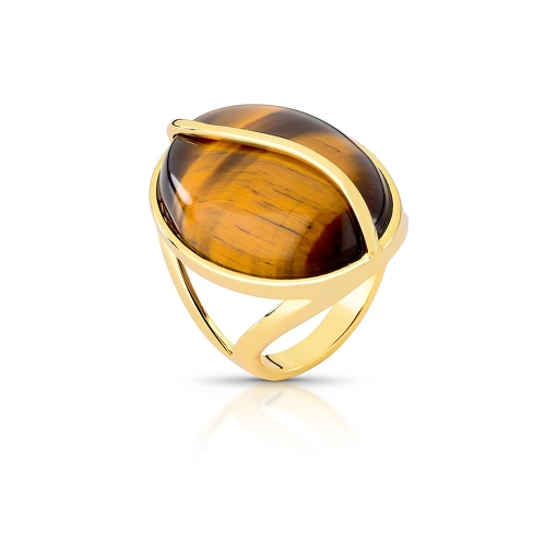 Anel Oval Olho de Tigre