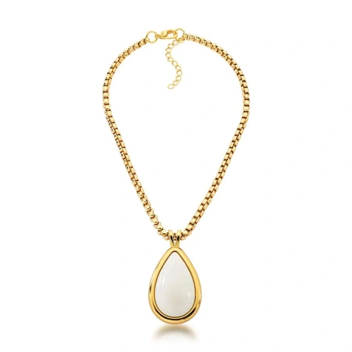 Colar com Pingente Gota Resina