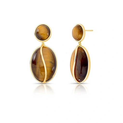 Brinco Longo Olho de Tigre