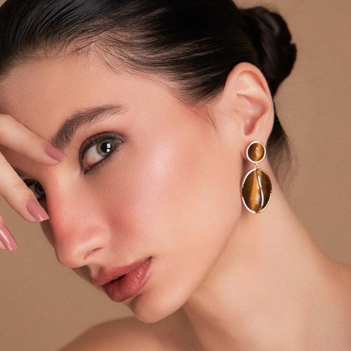 Brinco Longo Olho de Tigre