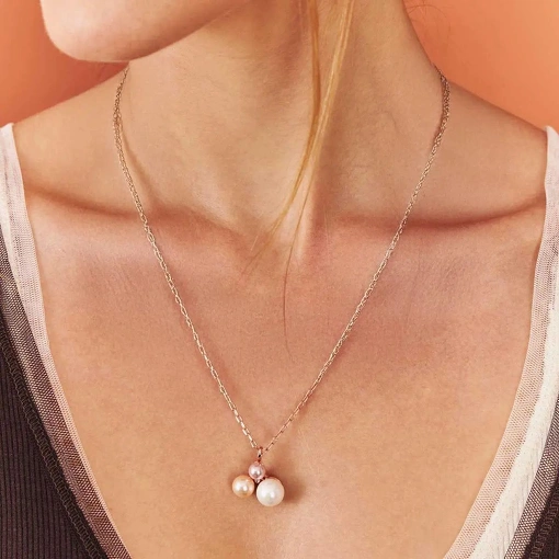 Colar de Pérola Rosé e Banho de Ouro Rosé