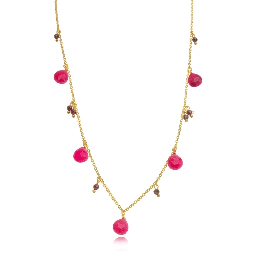 Choker Mini Pedra Natural e Banho de Ouro 18K