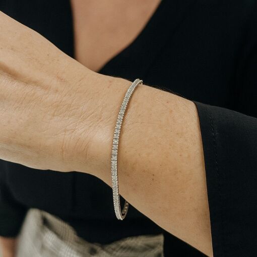 Pulseira Riviera de Prata com Zircônias Incolor