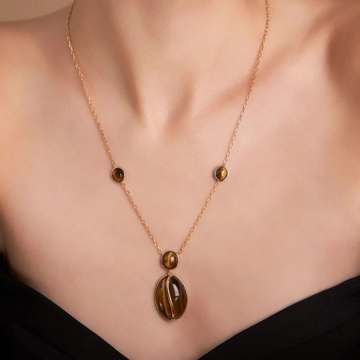 Colar Longo Olho de Tigre