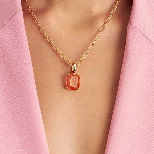 Pingente Cristal Retangular Fecho Click