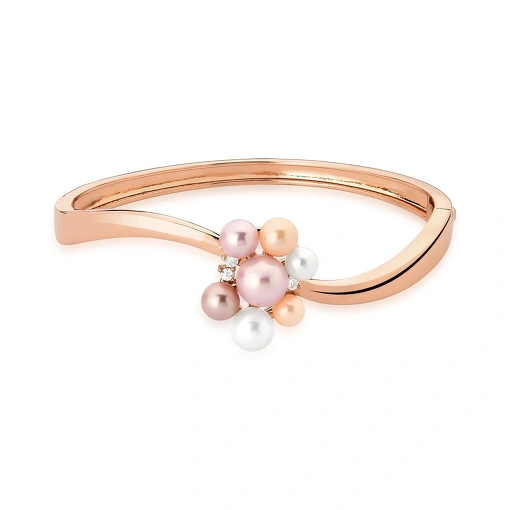 Bracelete Pérola Rosé e Banho de Ouro Rosé