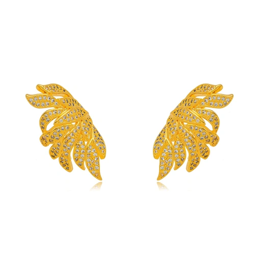 Piercing Dourado com Micro Folhas de Zircônia