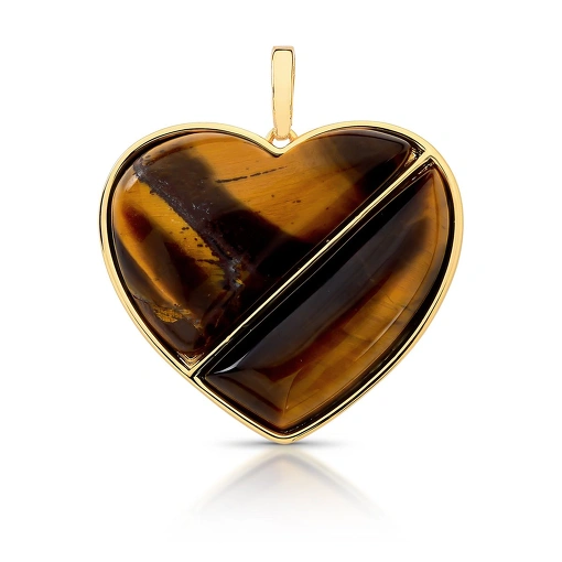 Pingente Coração Olho de Tigre