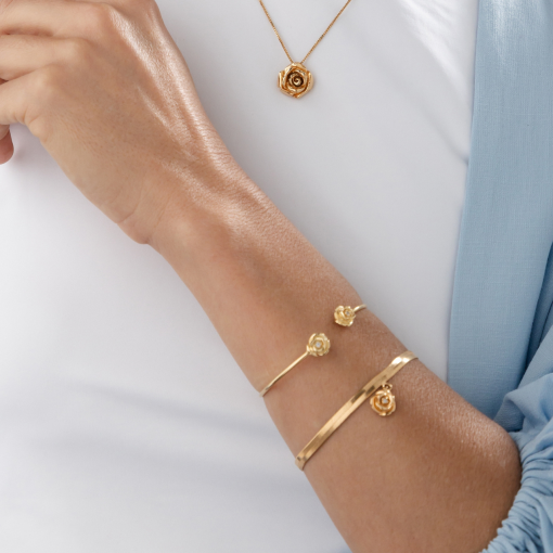 PULSEIRA FLOR OURO 18K