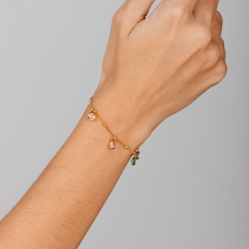 PULSEIRA ZIRCÔNIAS COLORS OURO 18K