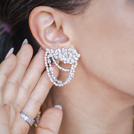EAR CUFF CRISTAL PRATA 925