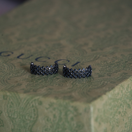 EAR HOOK NEGRO PRATA 925