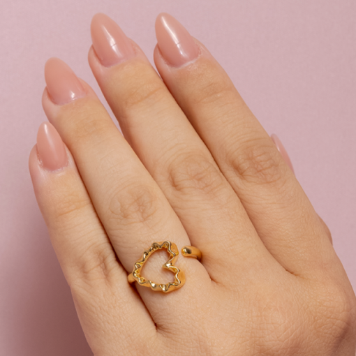 ANEL CORAÇÃO MARTELADO REGULÁVEL