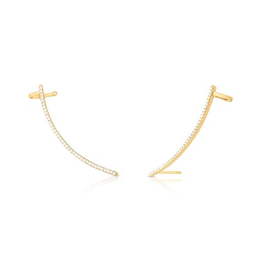 EAR CUFF CLEAN ZIRCONIA CRISTAL OURO