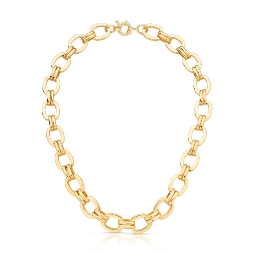 COLAR CORRENTARIA DETALHE DUPLO OURO