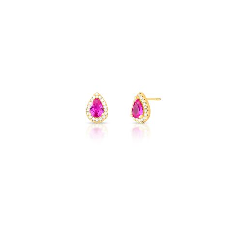 CONJUNTO GOTA ZIRCONIA ROSA OURO