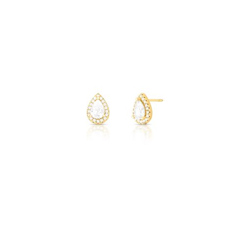 CONJUNTO GOTA ZIRCONIA CRISTAL OURO
