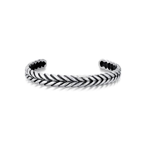 BRACELETE AÇO ABERTO TRANÇADO