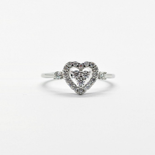 ANEL MOISSANITE CORAÇÃO 2MM 0.03ct N18