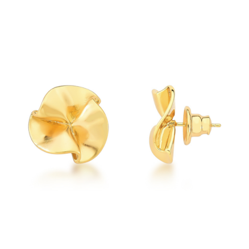 BRINCO LEQUE ACETINADO OURO