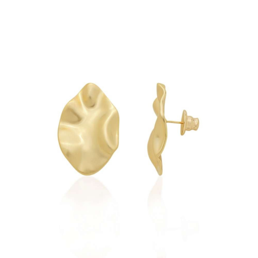 BRINCO OVAL ORGÂNICO ACETINADO