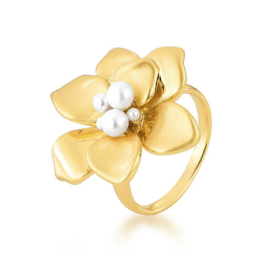 ANEL FLOR C/ PÉROLAS N18