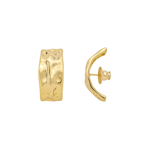 EAR HOOK MARTELADO OURO