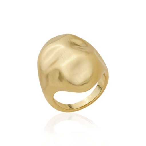 ANEL OVAL MARTELADO ACETINADO N16