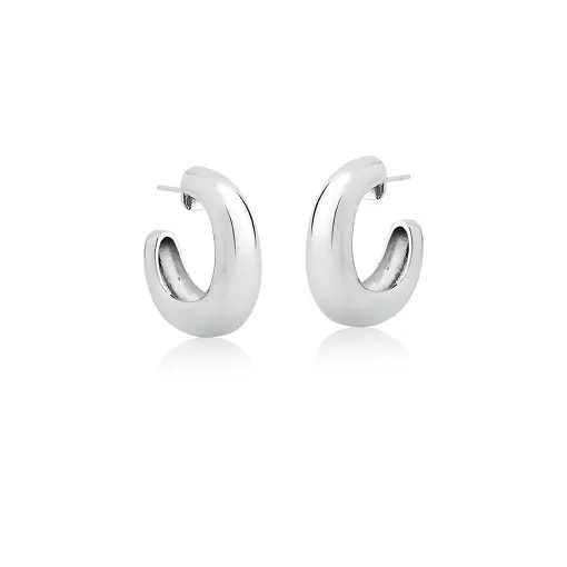 ARGOLA TUBO RODIO BRANCO MEDIA