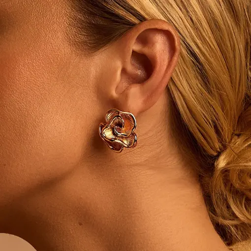 BRINCO FLOR FILETADA OURO