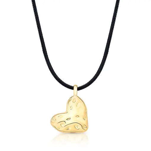 COLAR CORAÇÃO MARTELADO OURO