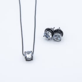 Conjunto Brinco e Colar Ponto de Luz