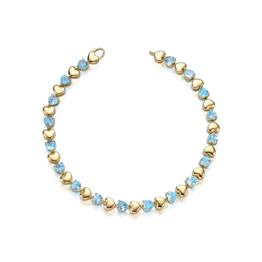 Pulseira de Corações com Pedras 18K