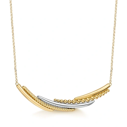 Colar rígido bicolor 18K